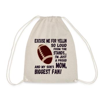 Entschuldige das laute schreien, Football Mama - Turnbeutel - Natur - Vorne