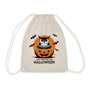 Owl Reading Book Waiting for Halloween - Drawstring Bag - nature - Front