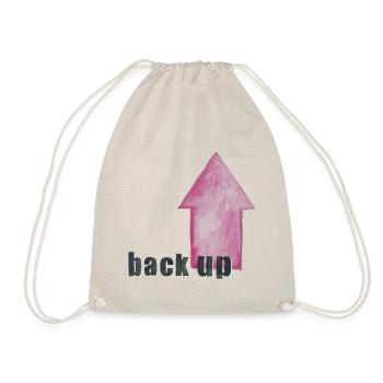 the backup - the arty nerd shirt black and magenta - Drawstring Bag - nature - Front