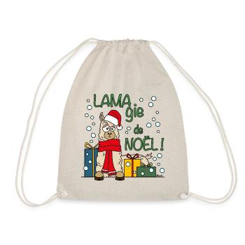 Lama, Magie de Noël, Happy Christmas, cadeaux - Sac de sport léger - nature - Devant