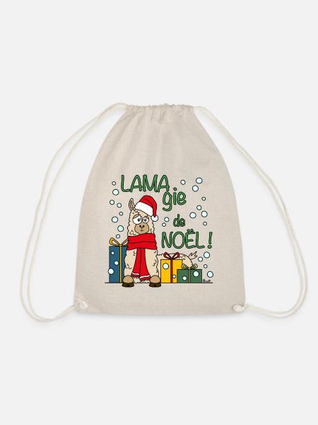Lama, Magie de Noël, Happy Christmas, cadeaux - Sac de sport léger - nature