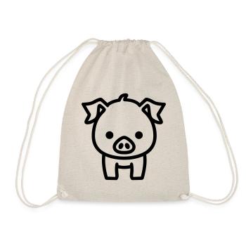 pig - Drawstring Bag - nature - Front