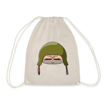 Soldier with a steel helmet - Drawstring Bag - nature - Front