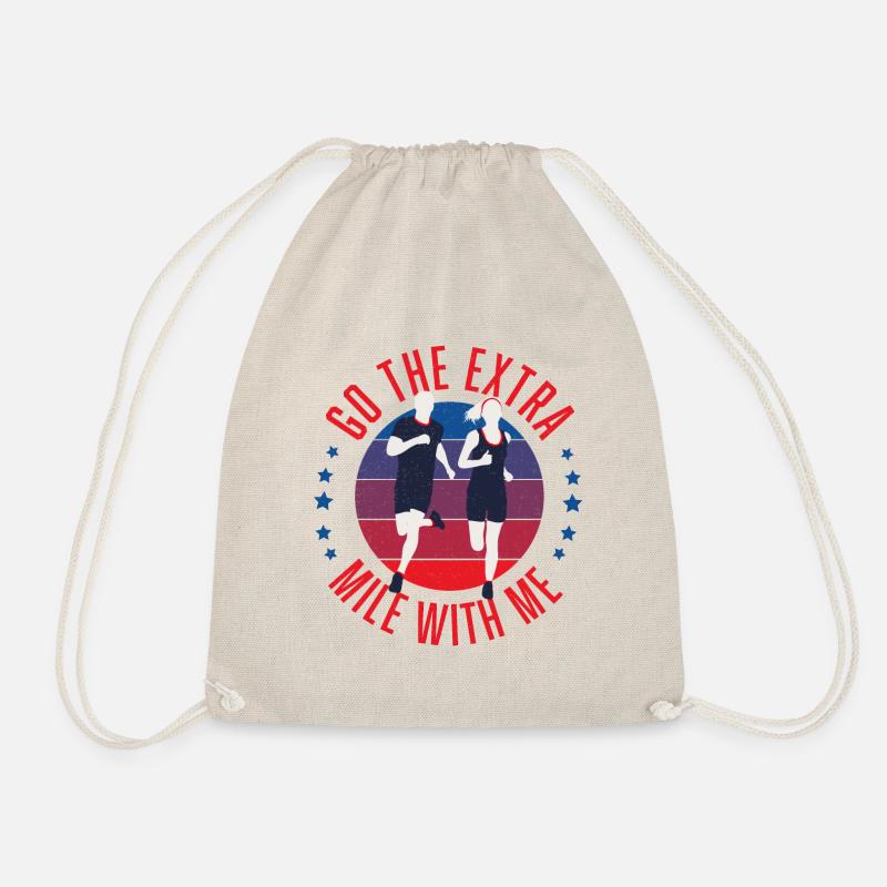 Run the extra mile with me - Drawstring Bag - nature