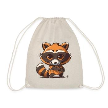 Whimsical Rascal : un raton laveur joueur avec un bandit - Sac de sport léger - nature - Devant