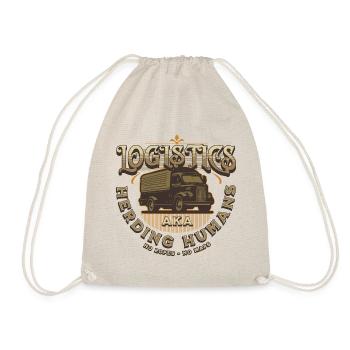 Logistics = Herding Humans – Funny Work Shirt - Drawstring Bag - nature - Front