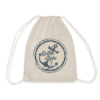 Ostseeliebe - Vintage Anker blau usedlook - Turnbeutel - Natur - Vorne
