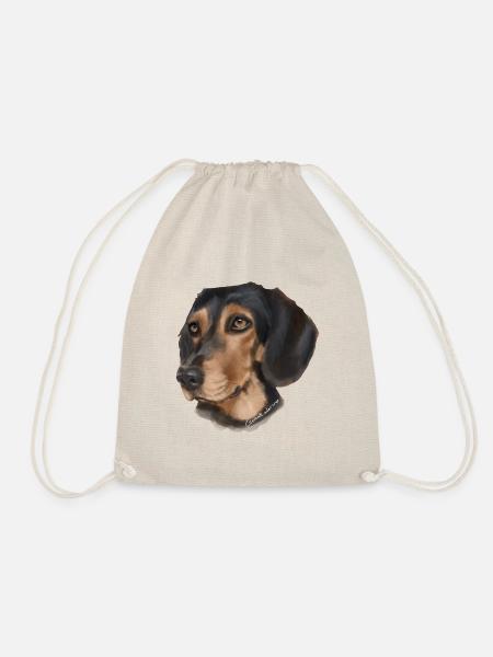Tyrolean Bracke Hunting Dog Running Dog Aura - Drawstring Bag - nature