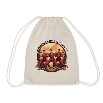 Knocking Out Singlehood. kickboxing groom - Drawstring Bag - nature - Front