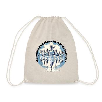 Running Together Towards Forever. marathon bride - Drawstring Bag - nature - Front