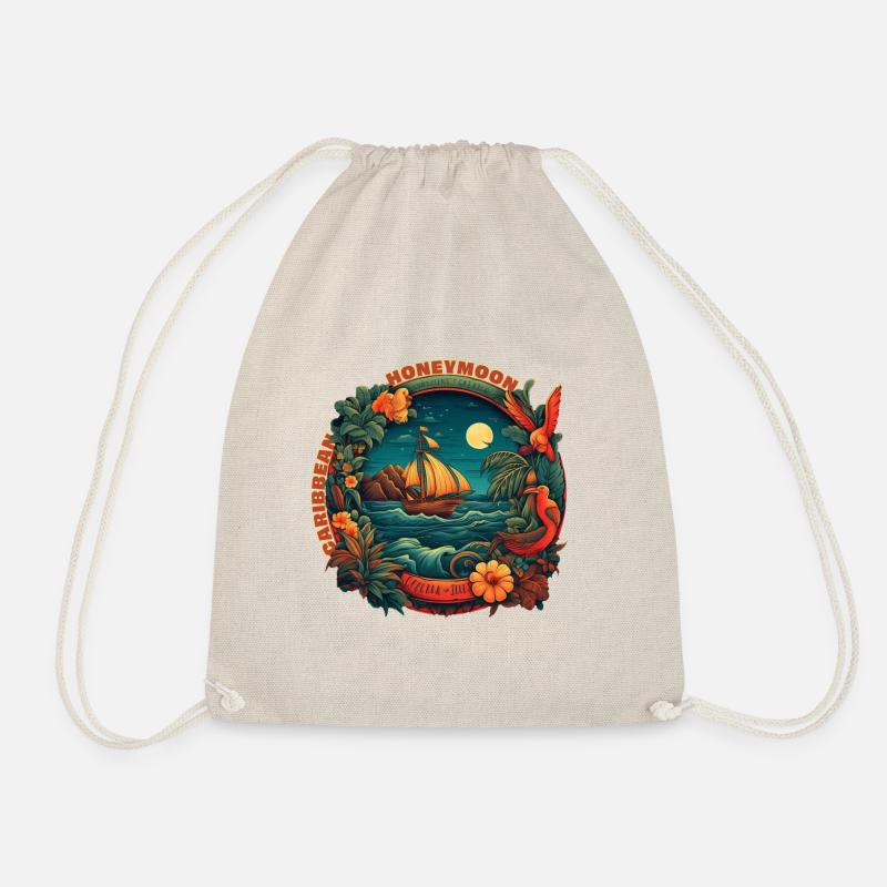 Caribbean honeymoon. - Drawstring Bag - nature