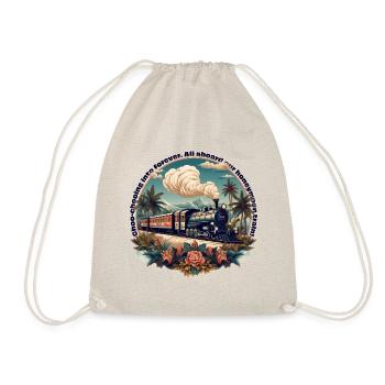 Choo-chooing into forever. Honeymoon train - Drawstring Bag - nature - Front