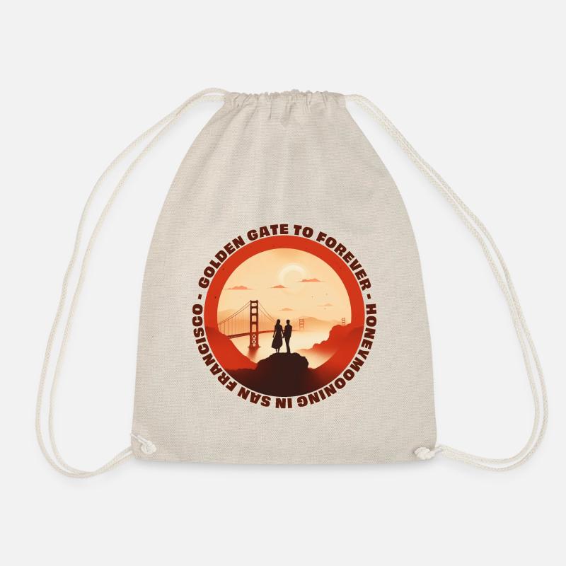 Golden Gate to forever - Honeymooning in San Fran - Drawstring Bag - nature