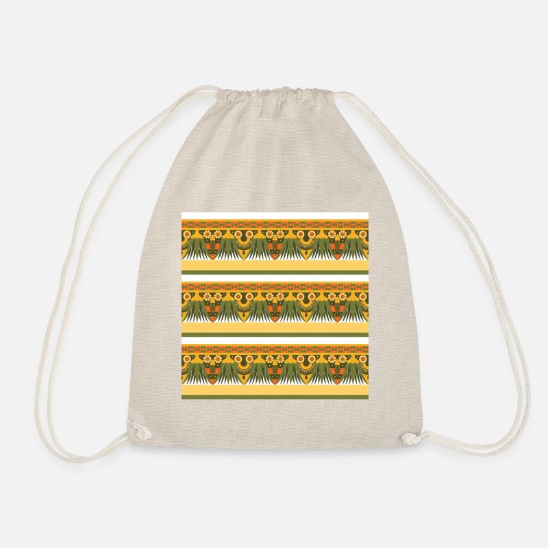 Egyptian Pattern VI - Drawstring Bag - nature