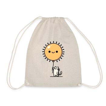Cat and Balloon: A Bright Duo - Drawstring Bag - nature - Front