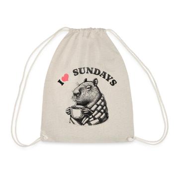 I love Sundays Capybara - Turnbeutel - Natur - Vorne