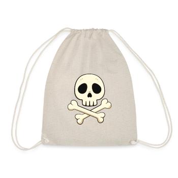 Cartoon skull and crossbones - Drawstring Bag - nature - Front
