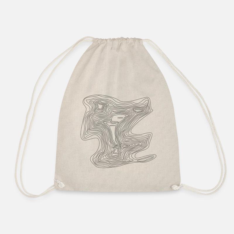 Mountain contour lines - Drawstring Bag - nature
