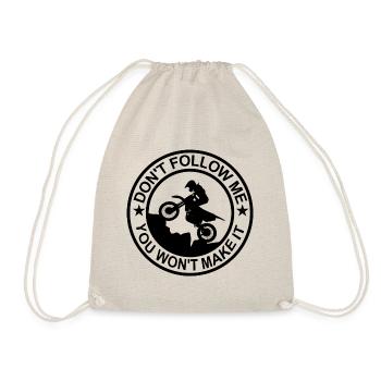 Motocross Cross T Shirt - Drawstring Bag - nature - Front