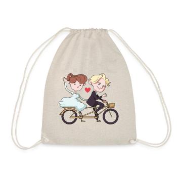 Couple de mariage marié coeur mariée et le marié - Sac de sport léger - nature - Devant