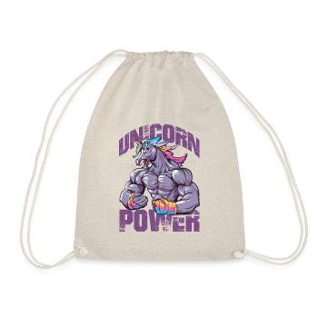 Einhorn Power Fitness - Turnbeutel - Natur - Vorne