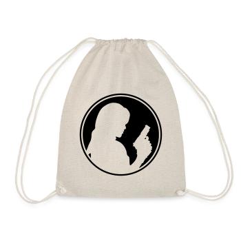 Woman pistol silhouette circle - Drawstring Bag - nature - Front