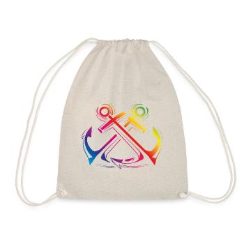 anchor symbol colorful - Drawstring Bag - nature - Front
