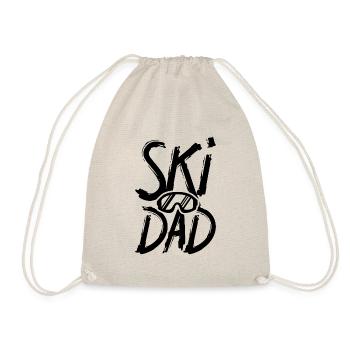 Ski dad father's day skiing saying - Drawstring Bag - nature - Front