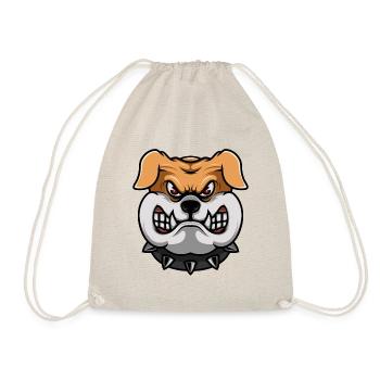 bulldog head comic dog - Drawstring Bag - nature - Front