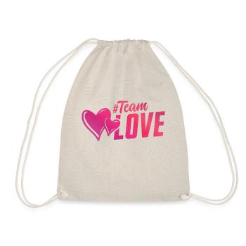 team liebe love herzen herz - Turnbeutel - Natur - Vorne