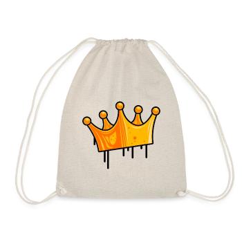crown icon comic gold king - Drawstring Bag - nature - Front
