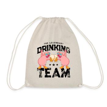 schwein bier drinking team - Turnbeutel - Natur - Vorne