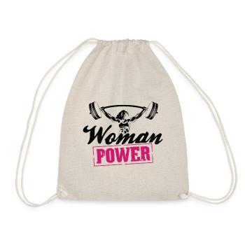 Bodybuilding Frauenpower Workout Gym - Turnbeutel - Natur - Vorne