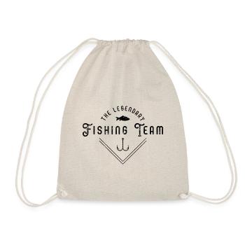 Fishing fishermen team fish logo - Drawstring Bag - nature - Front