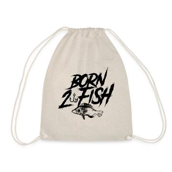 Born to fish fish - Drawstring Bag - nature - Front