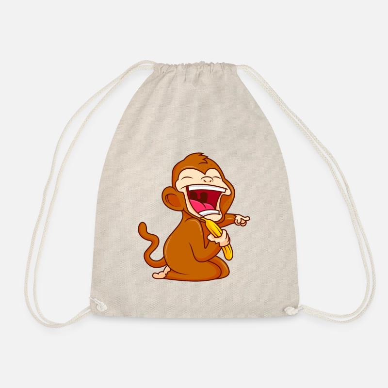 affe banane lustig comic baby affen - Turnbeutel - Natur