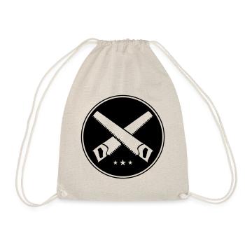 saw craftsman workshop circle icon - Drawstring Bag - nature - Front