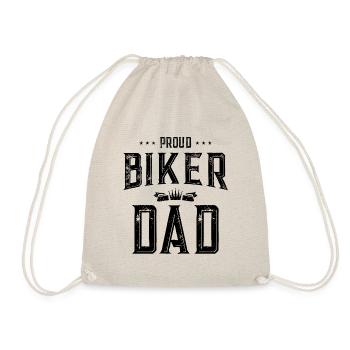 Proud biker dad motorcycle - Drawstring Bag - nature - Front