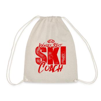 Ski trainer coach world best - Drawstring Bag - nature - Front