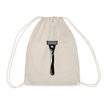 razor blade shave shaver symbol - Drawstring Bag - nature - Front