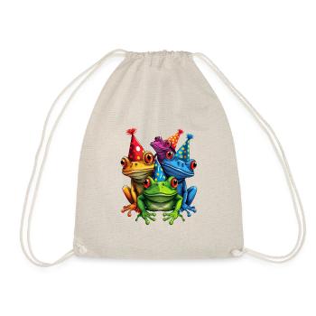 Motif de grenouille coloré cool - 3 grenouilles de fête - Sac de sport léger - nature - Devant