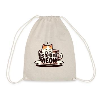 Schnurrige Kaffeepause: Mieze in der Tasse, Katze - Turnbeutel - Natur - Vorne