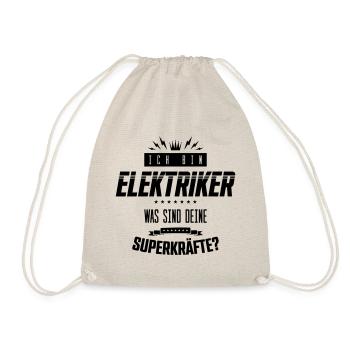 ich bin elektriker spruch superkräfte - Turnbeutel - Natur - Vorne
