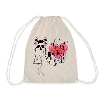 Lama Headphone Heart - Drawstring Bag - nature - Front