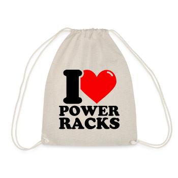 Ich liebe Power Racks - Fitness Gewichtheben lusti - Turnbeutel - Natur - Vorne