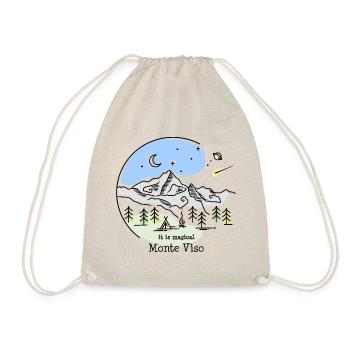 Monte Viso Mountain Hiking Piedmont Italy Souvenir - Drawstring Bag - nature - Front