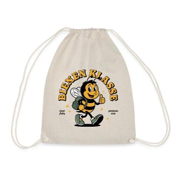 Klassentier Bienen Klasse Retro Style - Mehrfarbig - Turnbeutel - Natur - Vorne