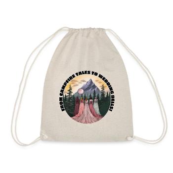 Des contes de feu de camp aux cloches de mariage. Mariée campeuse - Sac de sport léger - nature - Devant