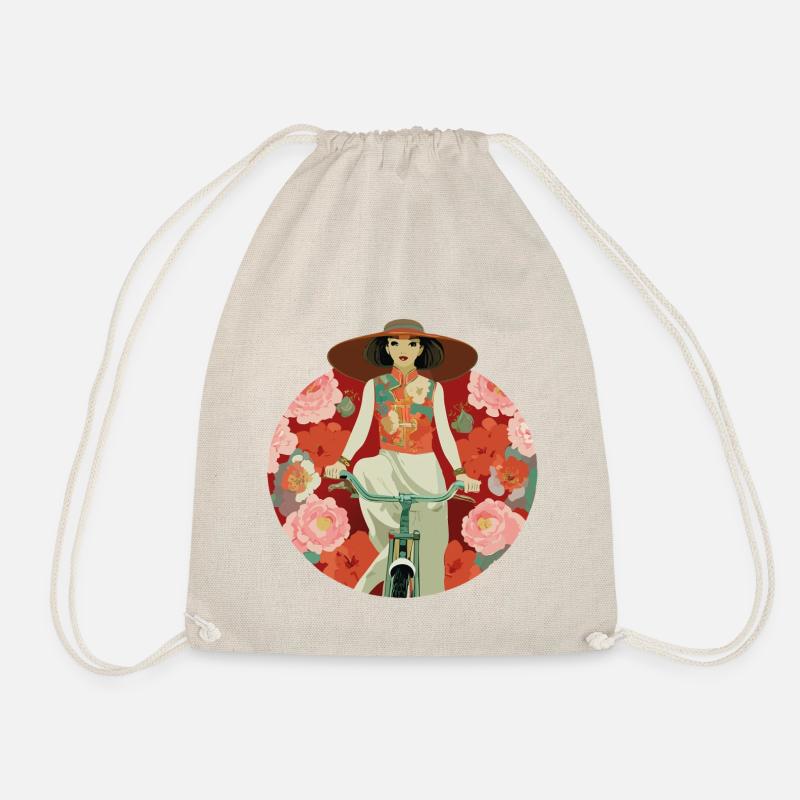 Cyclist - Drawstring Bag - nature