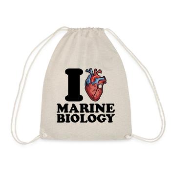 I love marine biology - Drawstring Bag - nature - Front